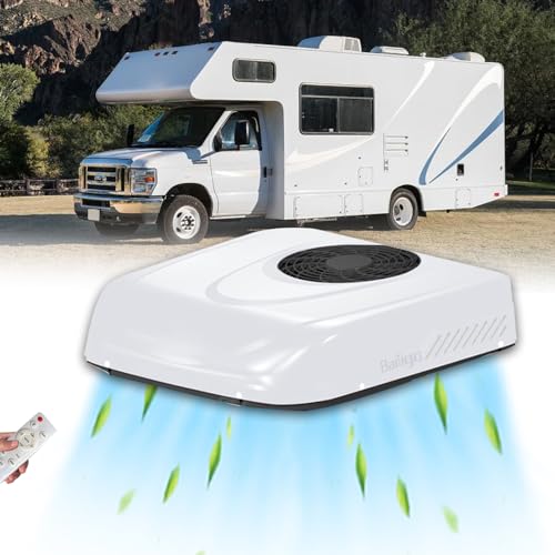 8000 BTU Cooling RV Air Conditioner 12V, Universal RV Rooftop Ac Unit All-In-One 12 Volt DC Camper Ac Units, Low-Noise Easy Install For Car, Truck, Trailer, Fifth Wheel, Golf Cart, Motorhome