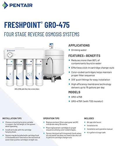 Pentair FreshPoint Undersink Reverse Osmosis System with TDS Monitor