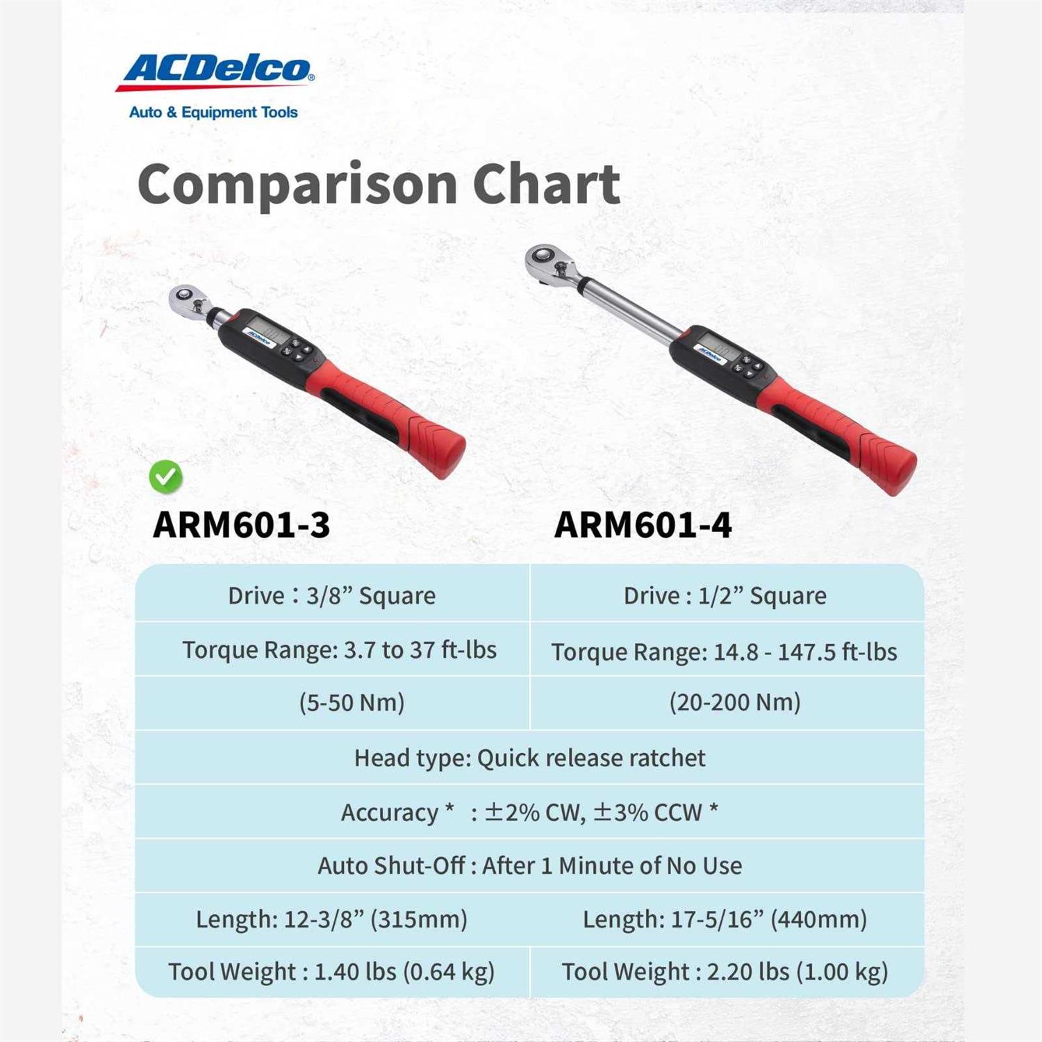 ACDelco 3/8 Digital Torque Wrench ARM601-3 - Shop Hardware Tools Online Store