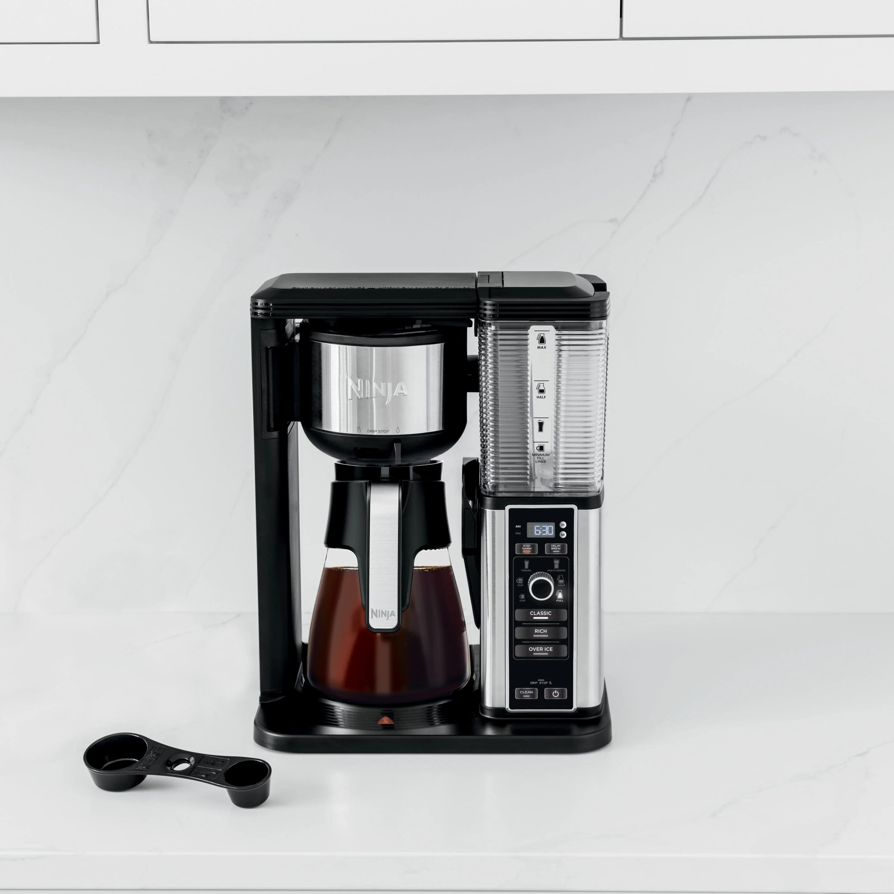 Ninja® CM300 Hot & Iced Coffee Maker, Single Serve Coffee Maker, Drip Coffee, Stainless, Glass Carafe