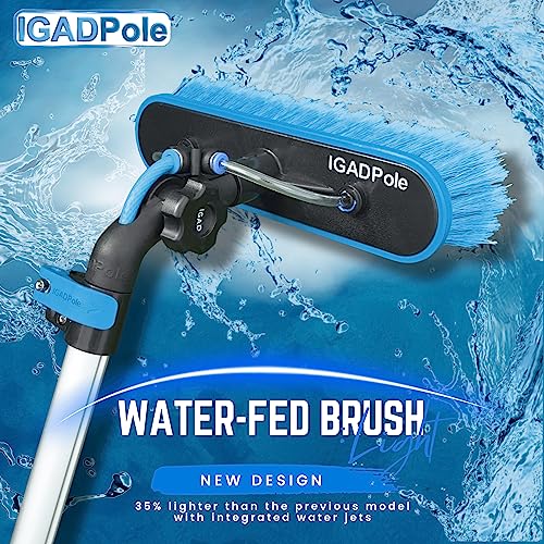 IGADPole 17 FT (5m) Window Cleaning Kit, Window Washing Cleaner Equipment Kit – Squeegee, Scrubber, Soap Despencer & Water Brush Cleaner Tool with Extension Pole for Household & Outdoor