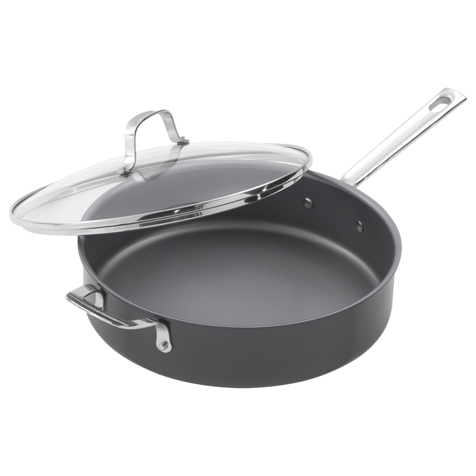 Emeril Lagasse Saute Pan, Deep, Covered, Hard Anodized, 5-Quart