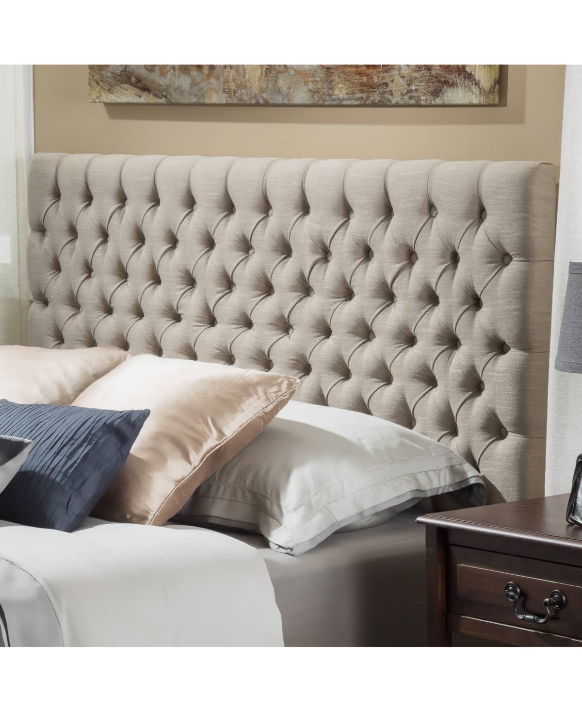 King/Cal King Gallow Headboard, Quick Ship - Tan/Beige