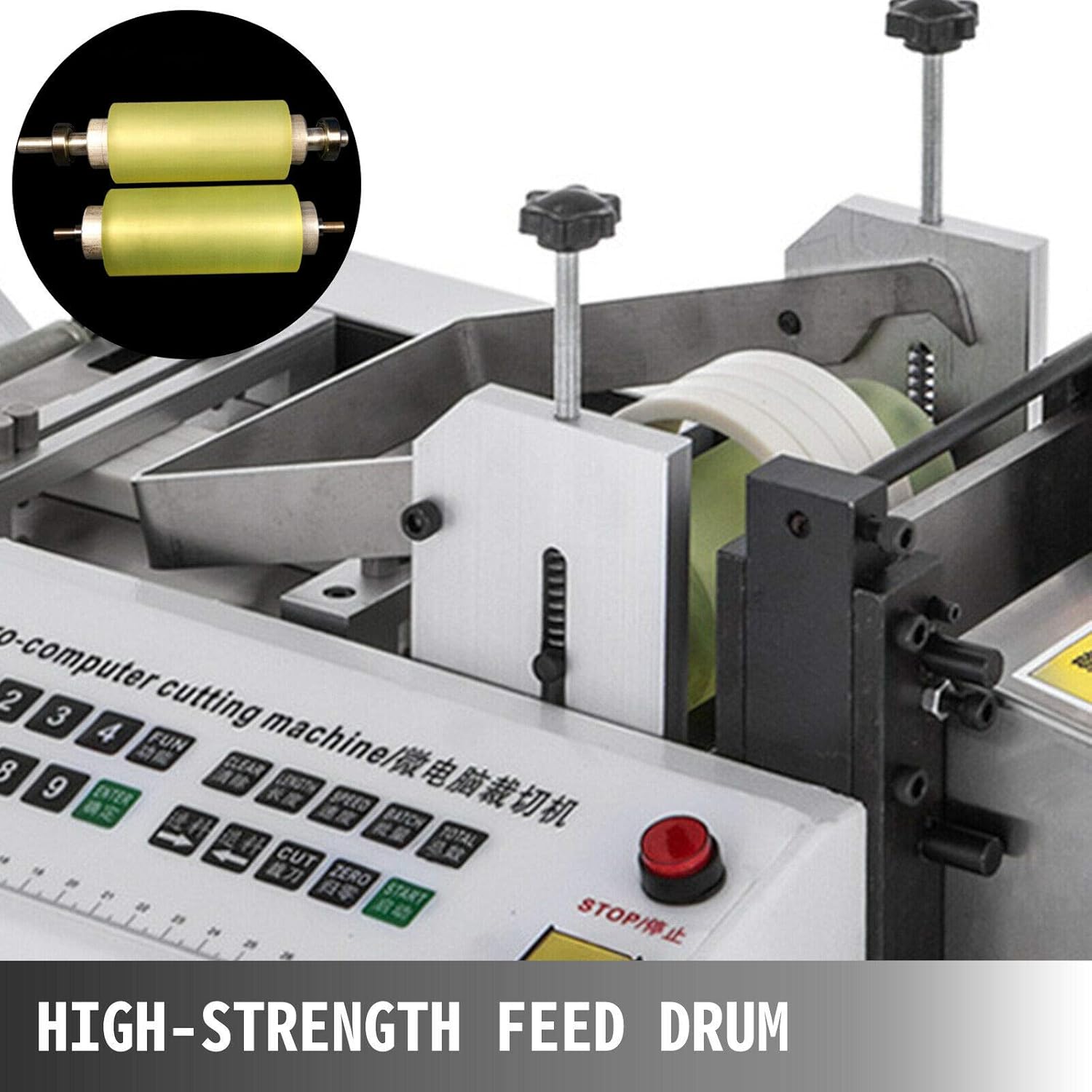 Mophorn Automatic Heat-Shrink Tube Cutting Machine 250W YS100 Tube Cable Pipe Cutter Precise Efficient Tube Cable Pipe Cutter Cutting Machine for Sleeve, Rubber/Plastic Tube, Small Wire, Sheet, Film