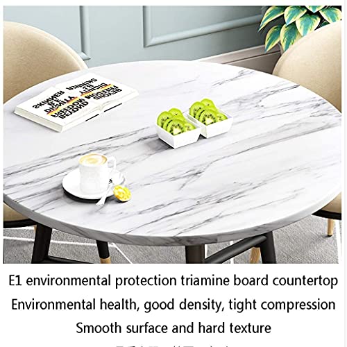 Round Dining Table Set W/ 4 Chair - Save Space Dining Table and Chair Combination Reception Tables and Chairs Simple Leather Lounge Chair Modern Design 1 Table 4 Chairs (Color : Light Grey)
