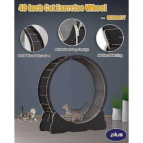 Large Cat Exercise Wheel 40 inch Solid Wood Cat Wheel Exerciser for Indoor Cats - Pet Supplies online store