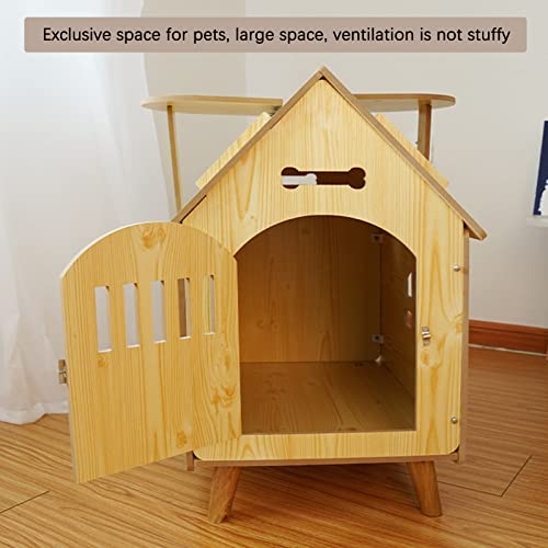 Wooden Cat House, Dog Kennel, Cozy Cat Condo, Weatherproof Outdoor Cat Enclosures, Pet Play and Habitat, Indoor Decorative Furniture Cat Cage, Feral Stray Cat Shelter (Size : 80x55x74CM)
