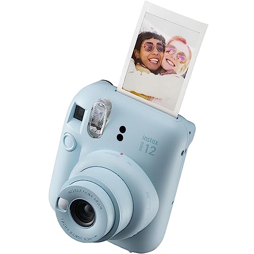Fujifilm Instax Mini 12 Instant Camera + MiniMate Accessory Bundle & Compatible Custom Case + Fuji Instax Film Value Pack (50 Sheets) Flamingo Designer Photo Album (Clay White)