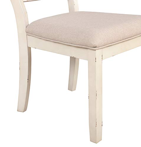 Roundhill Furniture Prato 5-Piece Dining Table Set with Cross Back Chairs, Blue and Brown