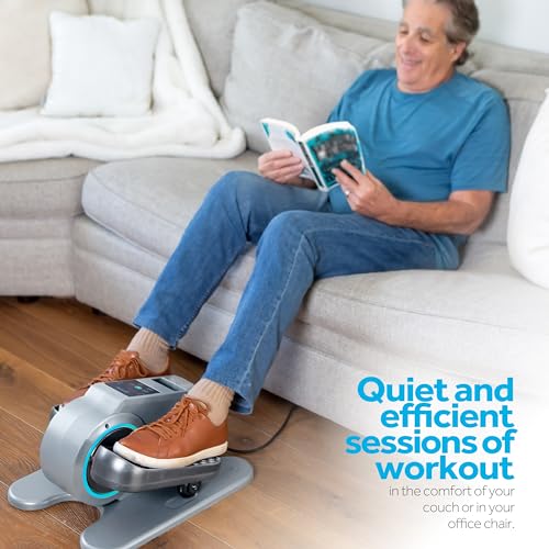 SITFIT, Sit Down and Cycle! Powered Foot Pedal Exerciser for Seniors, Under Desk Elliptical Exercise Bike, Leg Exerciser While Sitting. Peddler Exerciser Mini Bike, Portable Rehabilitation Equipment.
