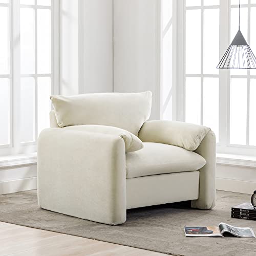 Chenille Oversized Armchair-Modern Accent Chair & Single Sofa Lounge, 38.6'' Wide, Comfortable Seating for Living Room & Bedroom, Grey