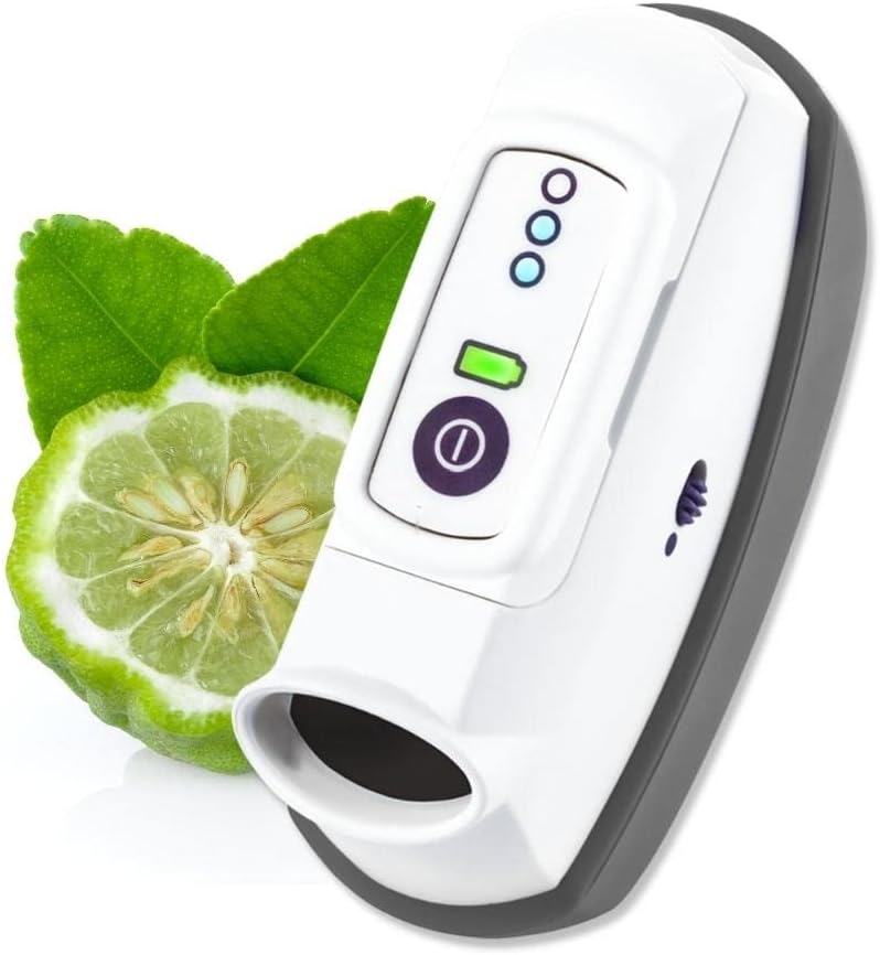 CalmiGo Anxiousness & Stress-Relief Natural Calming Device, Peppermint Scent, Purple
