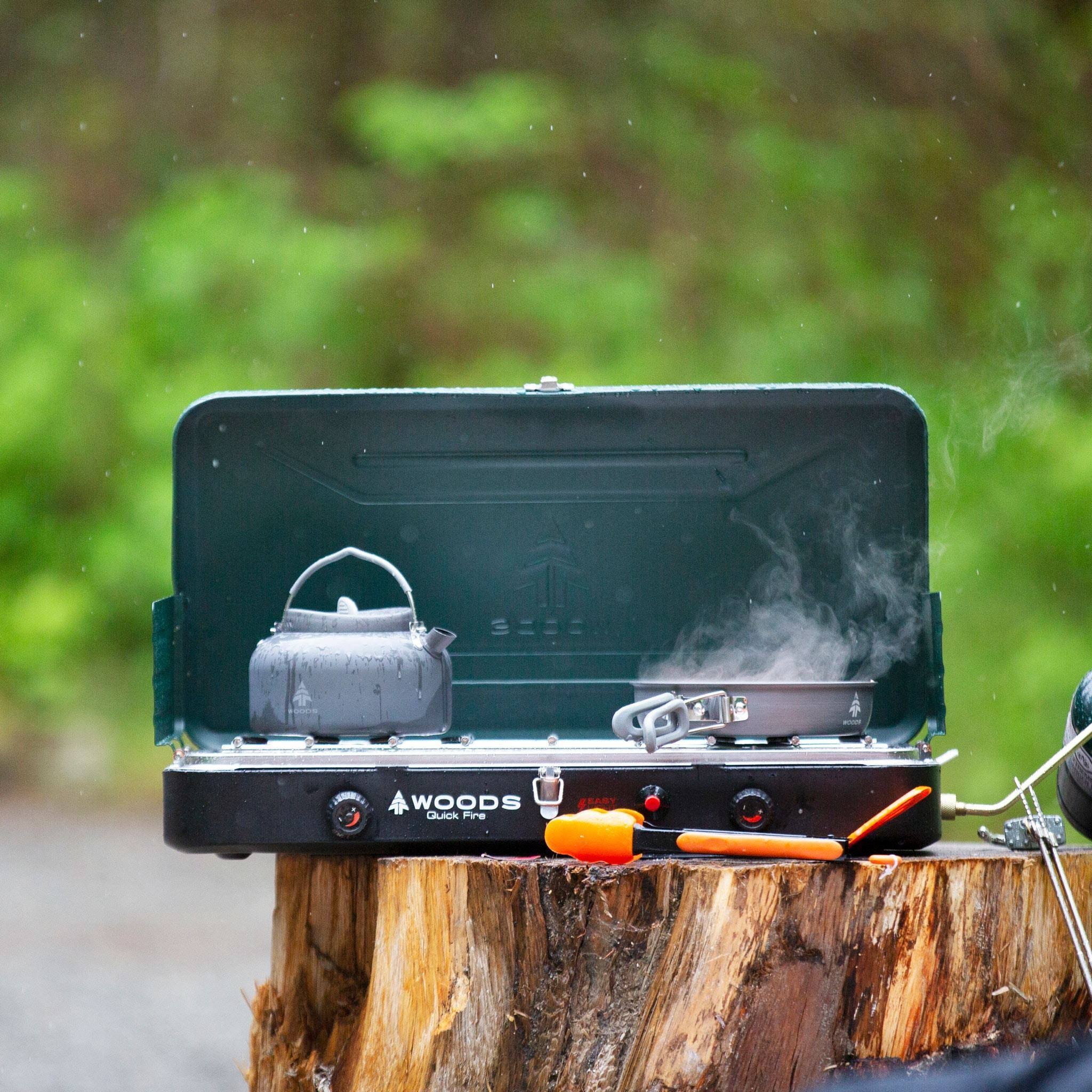 Woods Portable Propane Camping Stove with 2 Burners