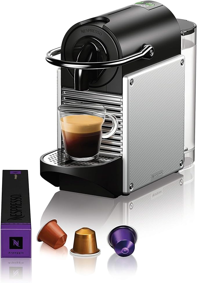 Open Box Nespresso Pixie Espresso Machine by De'Longhi Aluminum EN124S - Silver