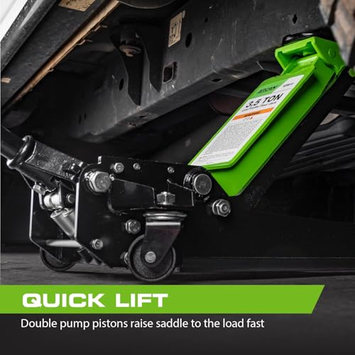 ARCAN Tools 3-Ton Quick Rise Aluminum Floor Jack with Dual Pump Pistons & Reinforced Lifting Arm (A20018_A20019)