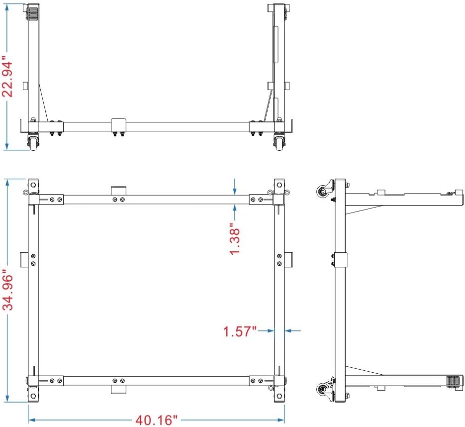 POFENZE Movable 4 Door Hanger Cart Sliding Door Storage Rack for Jeep Wrangler JK JL Gladiator JT 2007-2022