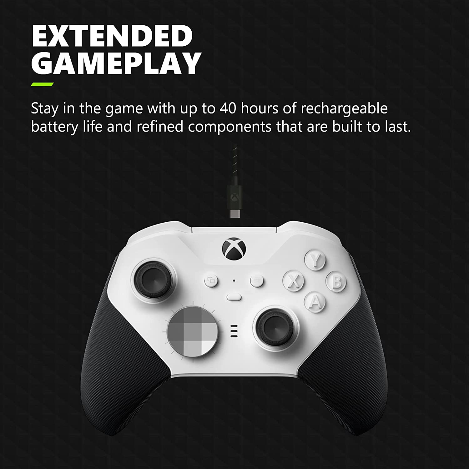 Xbox Elite Series 2 Wireless Gaming Controller White For Xbox Console With Black Gaming Buds + Cleaning Kit BOLT AXTION Bundle Like New
