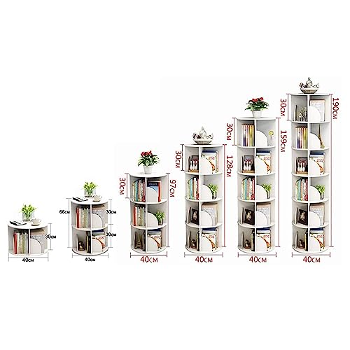 Bookshelf flexible Bookcases 360° Rotating Bookshelf 1-6 Tier Standing Bookcase Round White Book Rack Small Space Home Corner Bookshelf Organizer perfect furniture