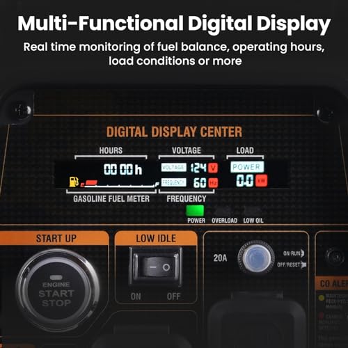 maXpeedingrods 4000 Watt Dual Fuel Inverter Generator with Bluetooth® Control Start and Display, RV Ready, Electric Start, Quiet for Outdoor Camping, Home Backup, Garden，PGMA Compliant