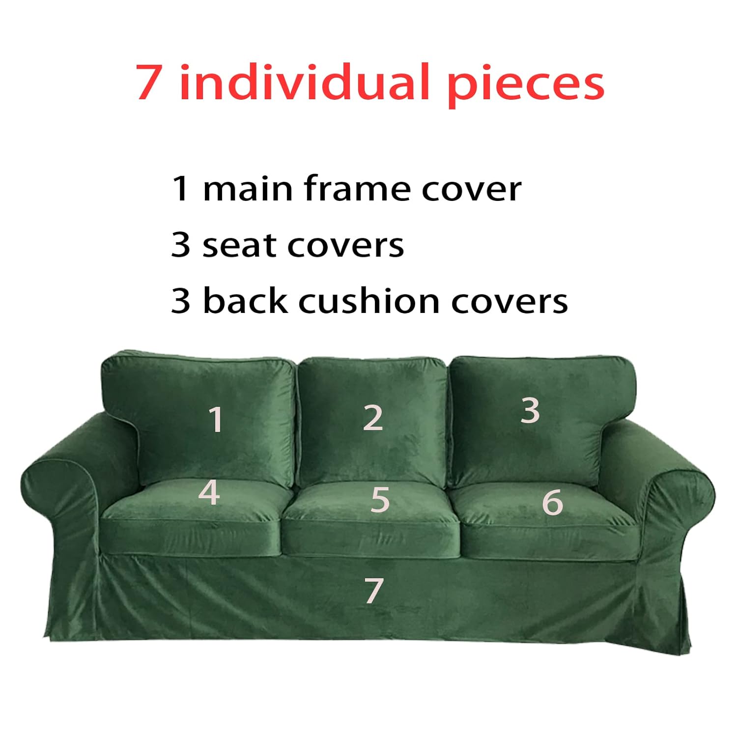 Custom Made Replacement Ektorp Sofa Cover Slipcover for Polyester Ektorp 3 Seat sectional Sofa cover Does NOT Fit Ektorp 3.5-Seat Sofa