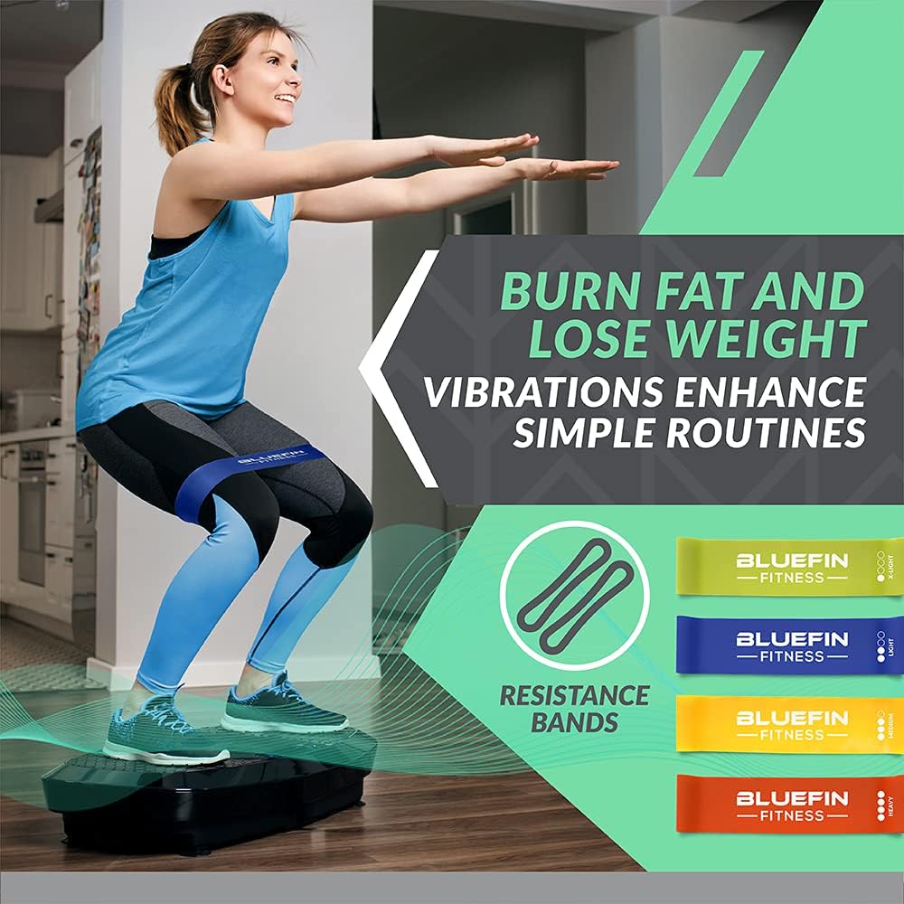 Bluefin Fitness Dual Motor 3D Vibration Platform | Oscillation, Vibration + 3D Motion | Huge Anti-Slip Surface | Bluetooth Speakers | Ultimate Fat Loss | Unique Design | Get Fit at Home