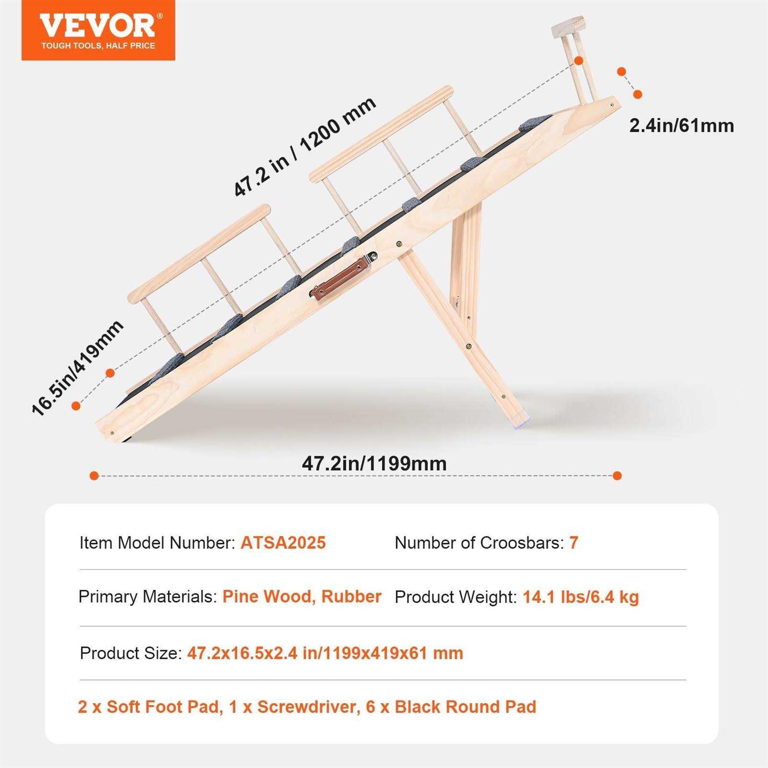 VEVOR Dog Ramp Folding Pet Ramp for Bed Adjustable Dog Ramp for Small - Pet Supplies online store