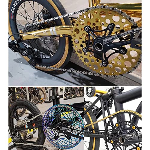 Folding Road Bicycles Crank Arm Set 170mm 130 BCD Crank Arm Set Hollow Integrated Crankset with BB Single Chainring (Color : Colorful A)