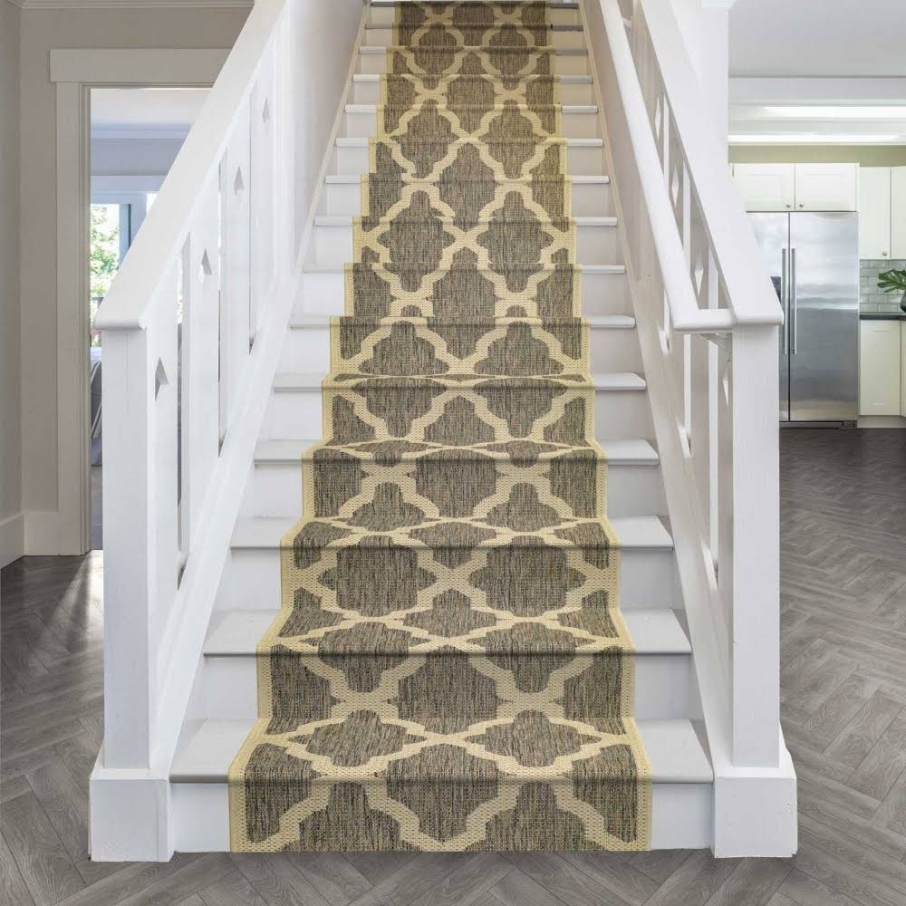 runrug USA Trellis Tweed Stair Carpet Runner Length: 2 foot, Width