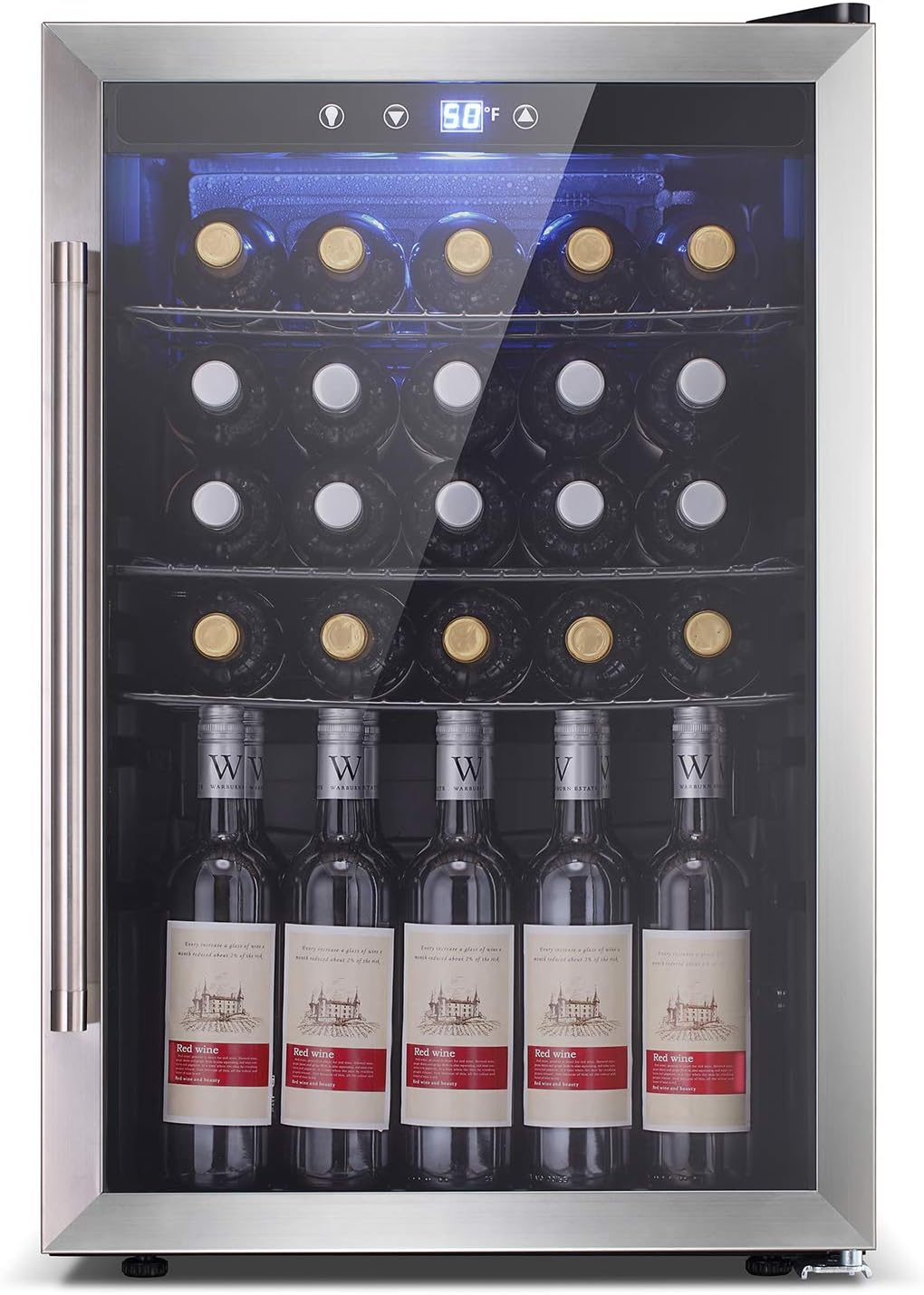 Antarctic Star Beverage Refrigerator Cooler-120 Can Mini Fridge Glass Door for Soda Beer or Wine – Glass Door Small Drink Dispenser Machine Touch Screen for Home, Office or Bar, 4.5cu.ft.…