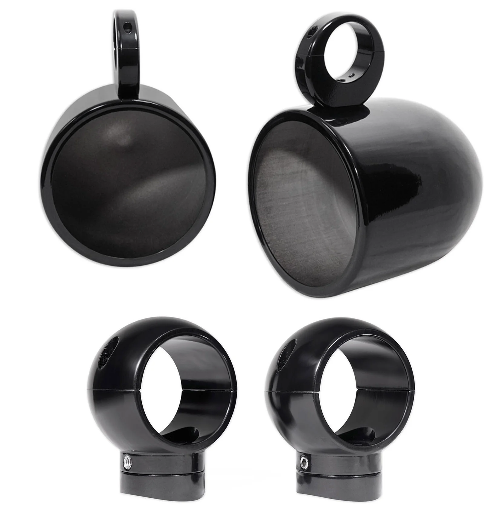 (2) Rockville MAC90B 8" 360 Degree Swivel Marine Wakeboard Tower Speaker Pods