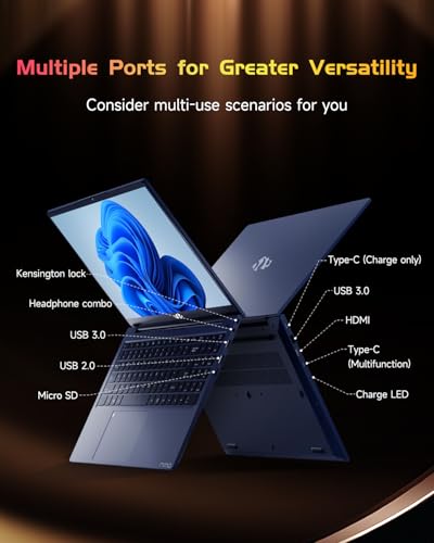 NIMO 15.6 IPS-FHD-Laptop, Intel Pentium 4 Cores N100 8GB RAM 128GB SSD Backlit Keyboard Fingerprint (Beat to i3-1115G4 Up to 3.4GHz) Computer for Student-Home WiFi 6 BT5.2 Win 11