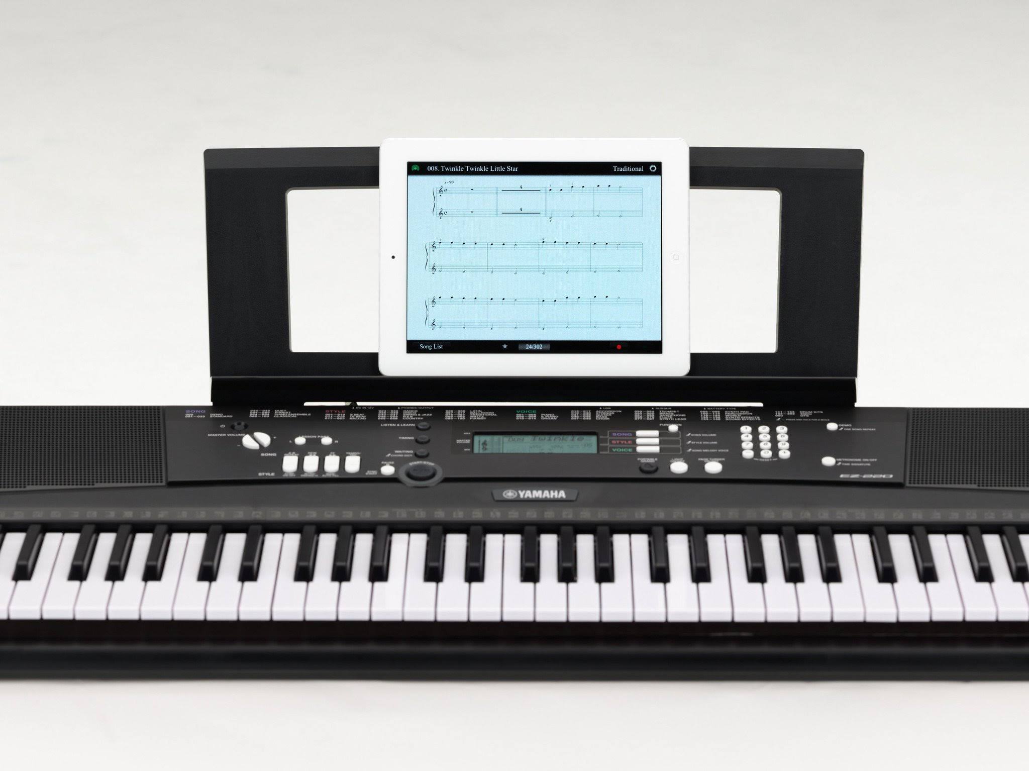 Yamaha EZ220 Keyboard with Lighted Keys - Includes X-Style Stand and Power