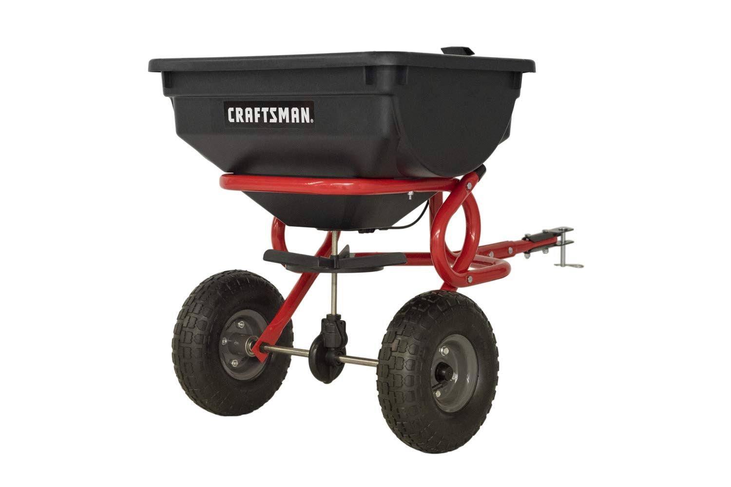 Craftsman CMXGZBF7124322 85-Pound Tow Broadcast Spreader, Red