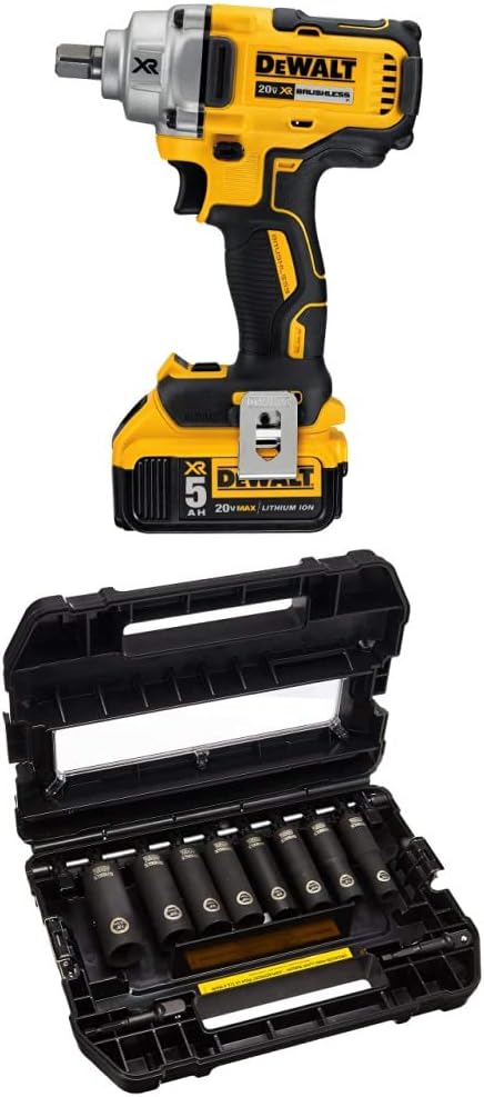 DEWALT 20V MAX* XR Cordless Impact Wrench Kit with Detent Pin Anvil, 1/2-Inch (DCF894P2)
