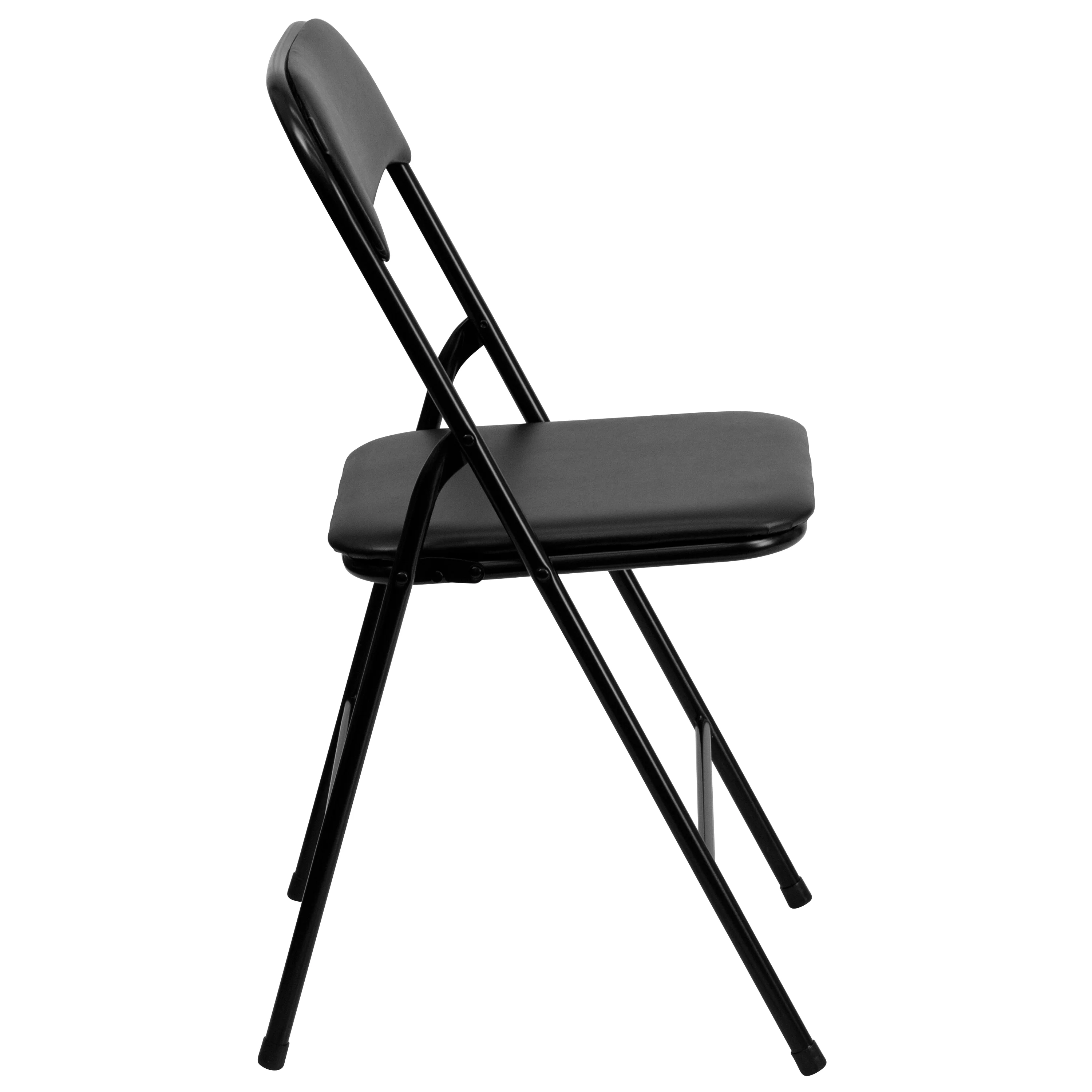 Emma + Oliver 5 Piece Black Folding Game Room Card Table and Chair Set