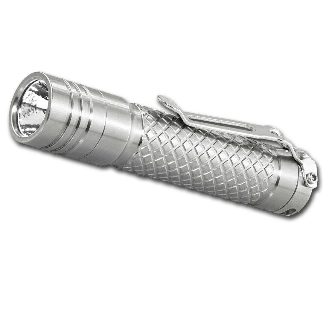 Eagtac D3A Ti Titanium XM-L2 U4 405 Lumen AA LED Flashlight Silver Small D3A-RC-TI - XM-L2-CW
