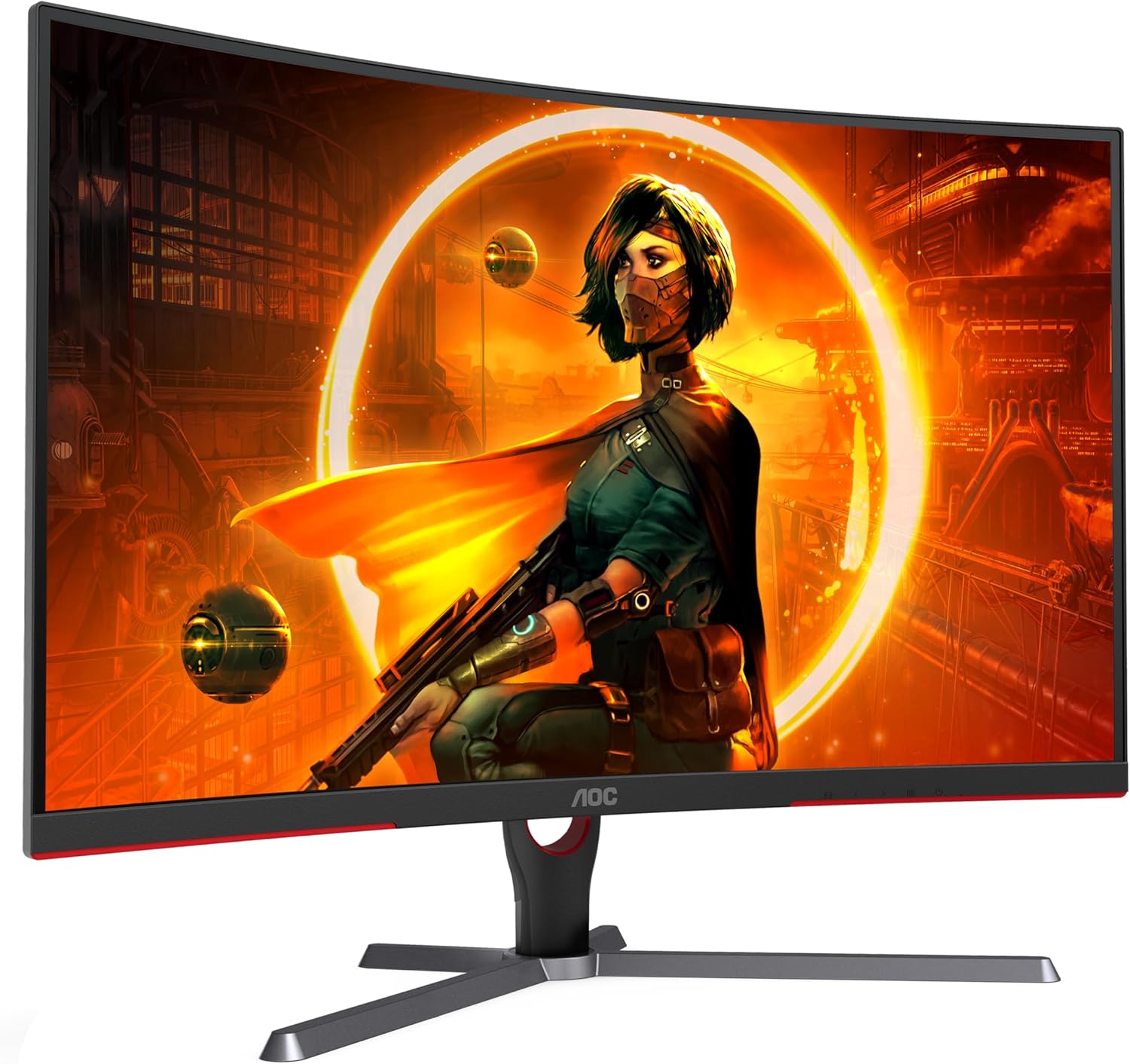 AOC CQ32G3SE 32" Curved Frameless Gaming Monitor 2K QHD, 1000R Curved VA, 1ms, 165Hz, AMD FreeSync Premium, Black, Refurbished (Renewed)