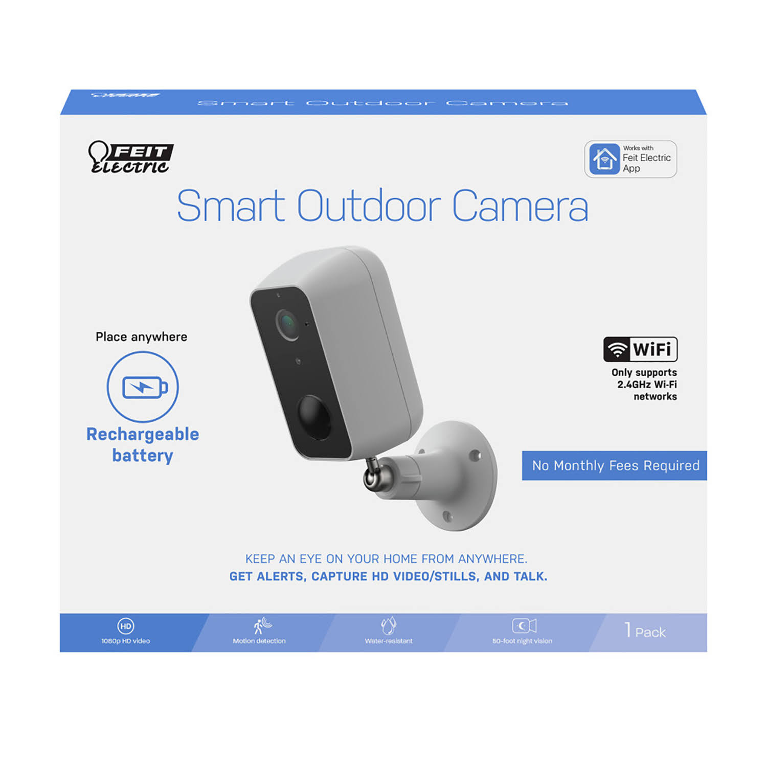 Feit Electric 5034465 Outdoor Wi-Fi Security Camera Black u0026 White
