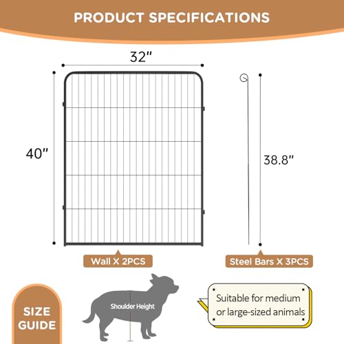 BestPet Dog Playpen Indoor 40 inch 16 Panels Metal Dog Pen Pet Dog Fence Outdoor Exercise Pen with Doors,Pet Puppy Playpen for RV Camping Yard, Black