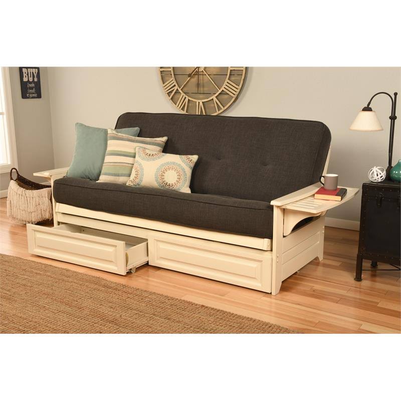Kodiak Furniture Futon Set, Linen Charcoal
