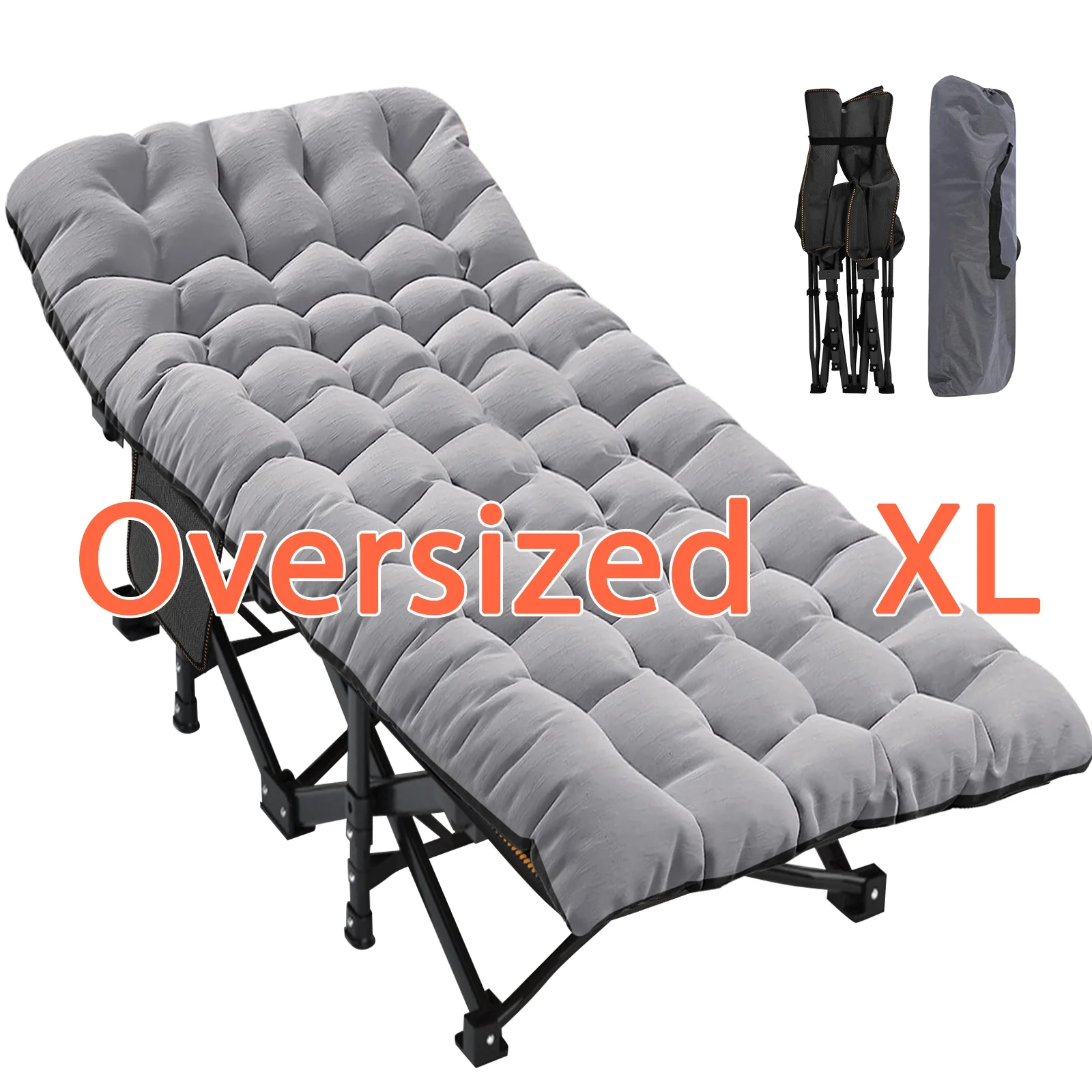 NAIZEA 78" Oversized XL Folding Bed Cot with Mattress, Folding Camping Cot with Carry Bag, Portable Rollaway Guest Sleeping Cot, Guest Bed, Support 900 lbs