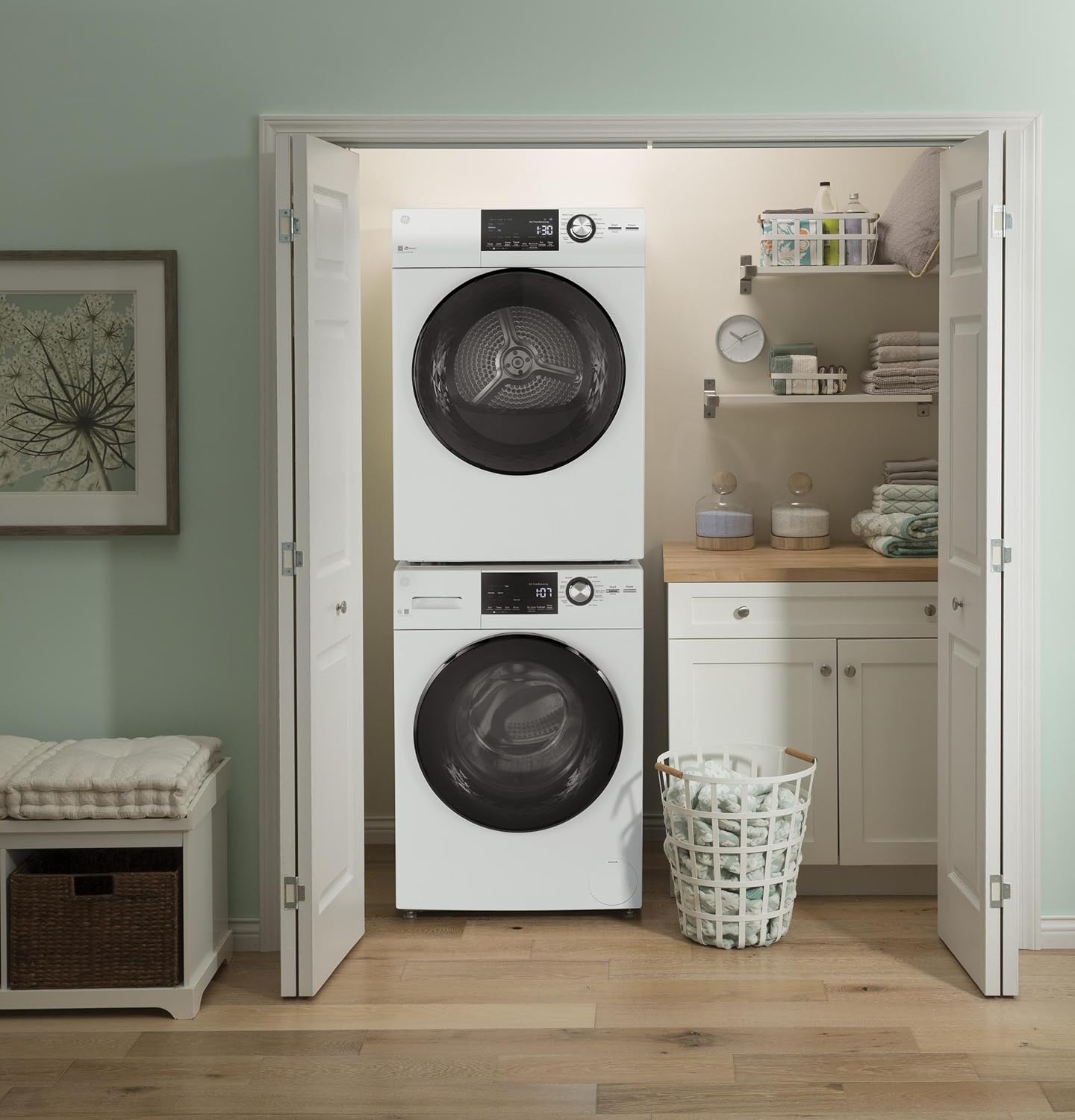 GE® 24" 4.3 Cu.Ft. Front Load Vented Electric Dryer with Stainless Steel Basket