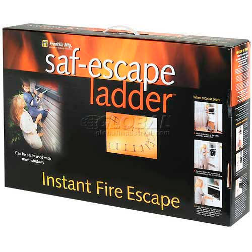 Safe-escape 1015 2nd Story 15 ft. Portable Fire Escape Ladder Fits 10 in. Thick Wall - Steel Chain
