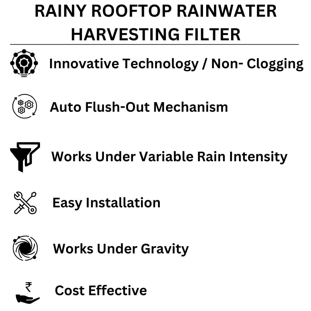Rainy FL - 500 Self-Cleaning + Dual Intensity Rainwater Diverter/Rainwater Harvesting System Suitable for Area Upto 500 Square Meters