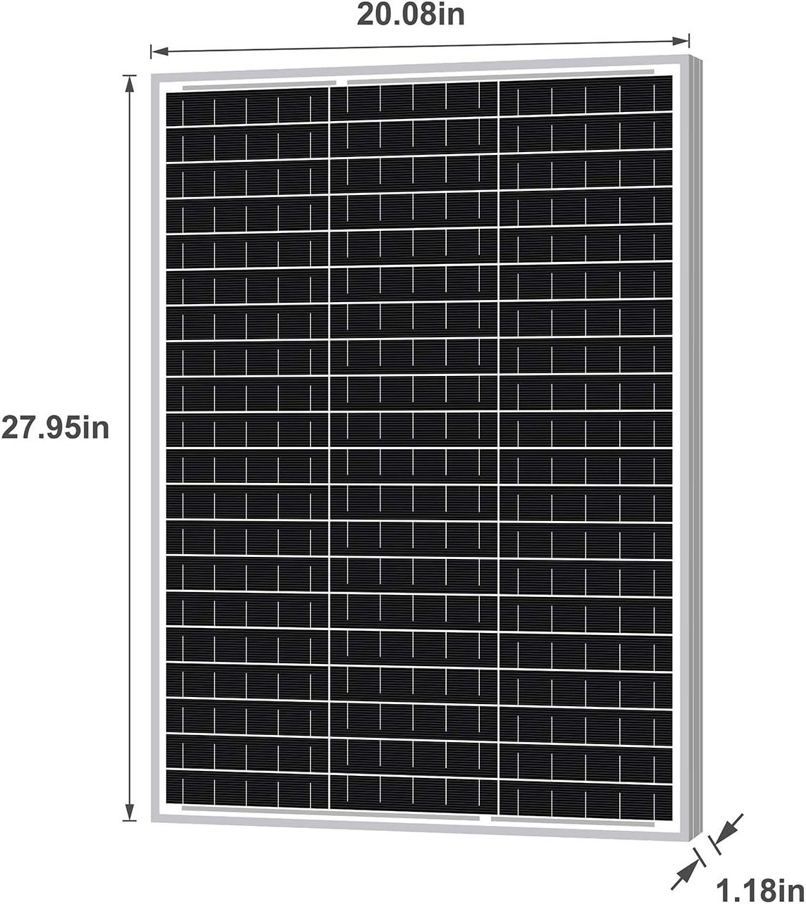 Newpowa 30W(Watt) Solar Panel High-Efficiency Monocrystalline 24V PV Module Designed for 24V Off Grid System, Charge Your 24V Battery of RV, Boat, Camper, Trailer, Gate Opener