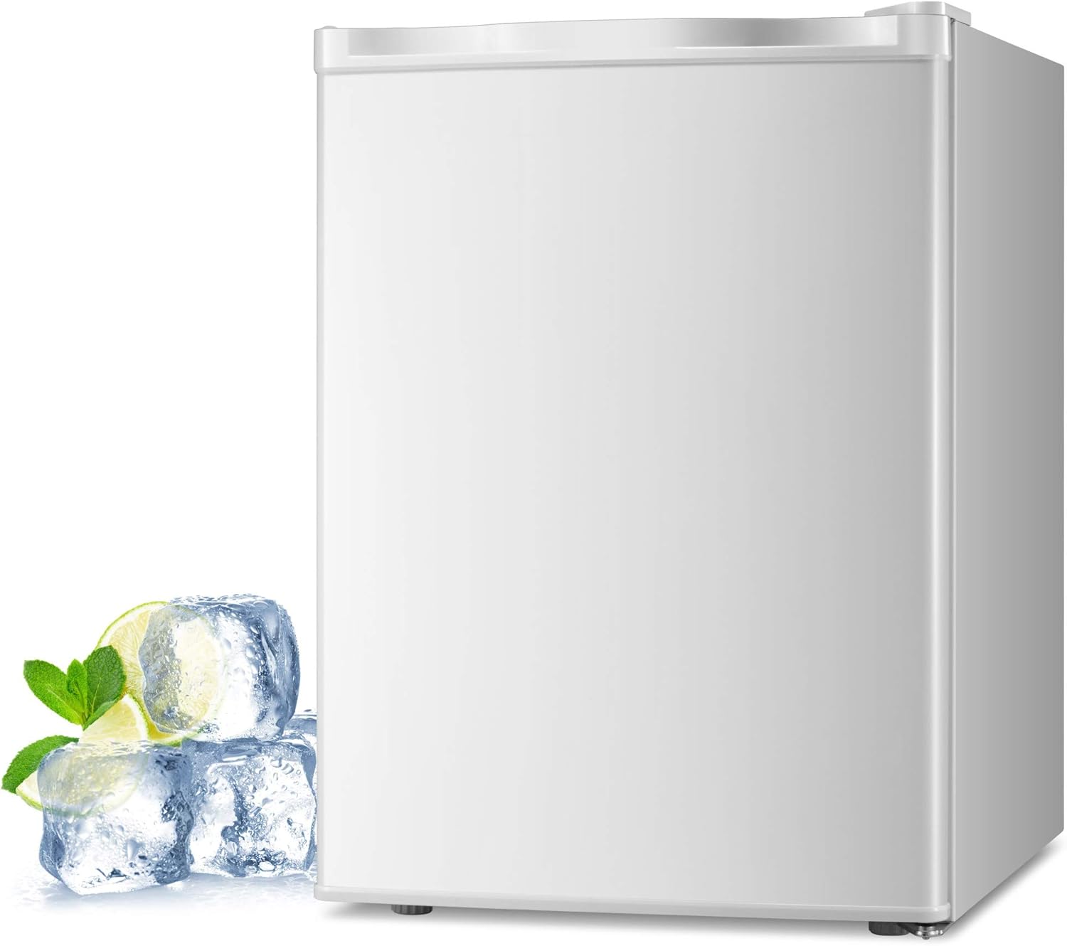 Joy Pebble Free Standing Upright Freezer with Removable Shelf, Adjustable Thermostat, Compact Reversible Single Door Vertical Freezers for Home/Hotel/Apartment/Office (2.1 cu.ft, white)