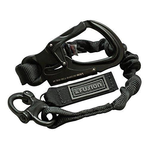 Fusion Tactical 6ft 72x22x1x22 Internal Elastic Bungee Military Police Personal Retention Helo Lanyard with Snap Hook Shackle 23