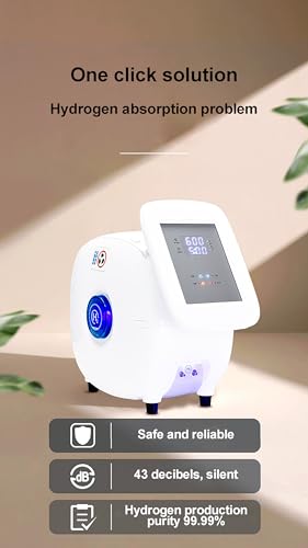 Hydrogen Inhalation Machine, 99.99% Purity Dual Outlet H2 Generator, Hydrogen Water, SPE Technology, Low Noise Improve Sleep, Boost Energy & Relaxation for Home