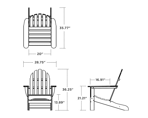 POLYWOOD AD4030AR Classic Outdoor Adirondack Chair, Polyethylene, Aruba & SBT18AR South Beach 18" Outdoor Side Table, Aruba