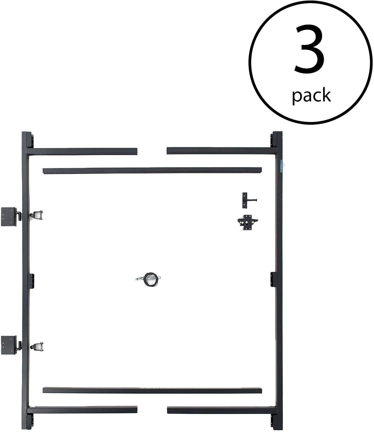 Adjust A Gate Steel Frame Gate Adjustable Building Kit for Doorway and Driveway, 60 to 96 Inches Wide and 6 Inches High, 3 Pack